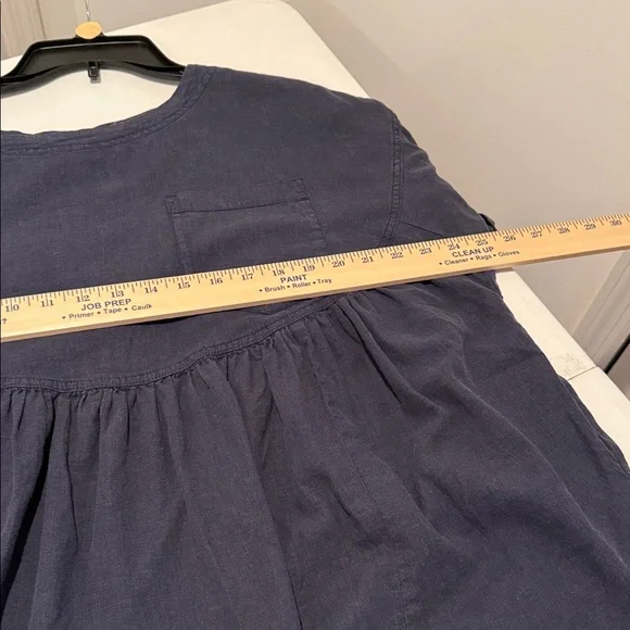 We The Free Navy Oversized Small Babydoll Flowy Relaxed Fit Pockets Linen Blend - Picture 5 of 15